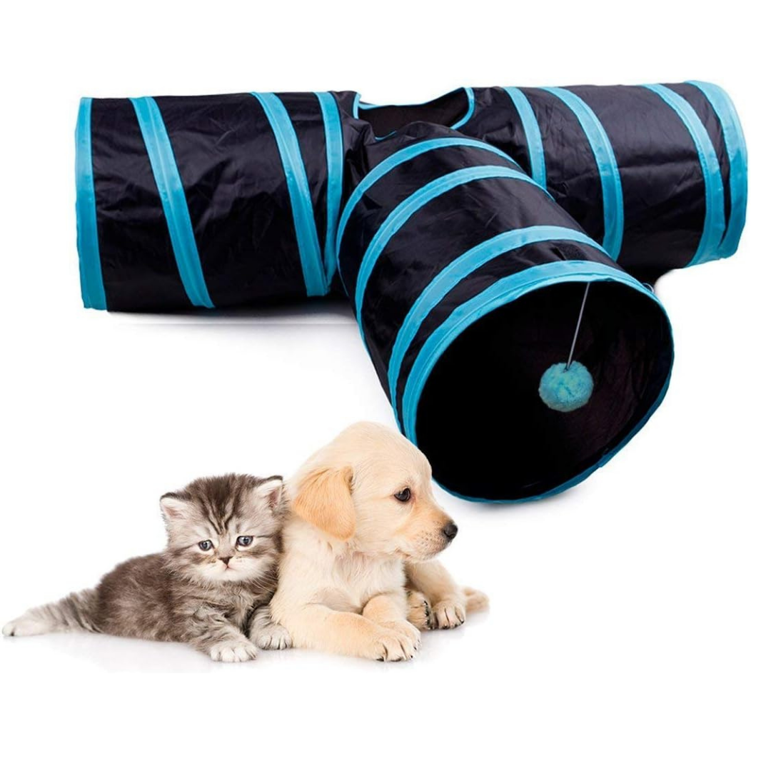 Túnel 3 Vías Plegable y Resistente para Gatos y Perros