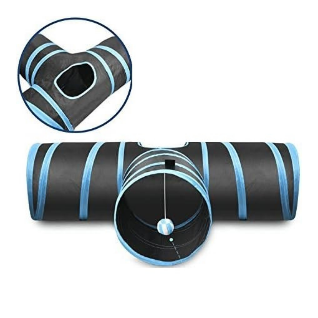 Túnel 3 Vías Plegable y Resistente para Gatos y Perros