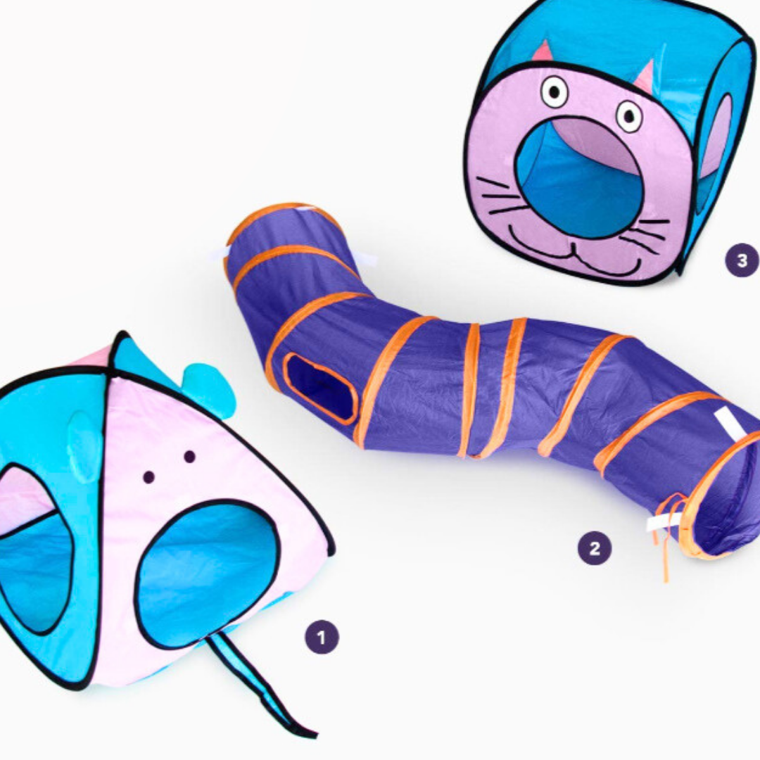 Túnel y Cubos Interactivos para Gatos