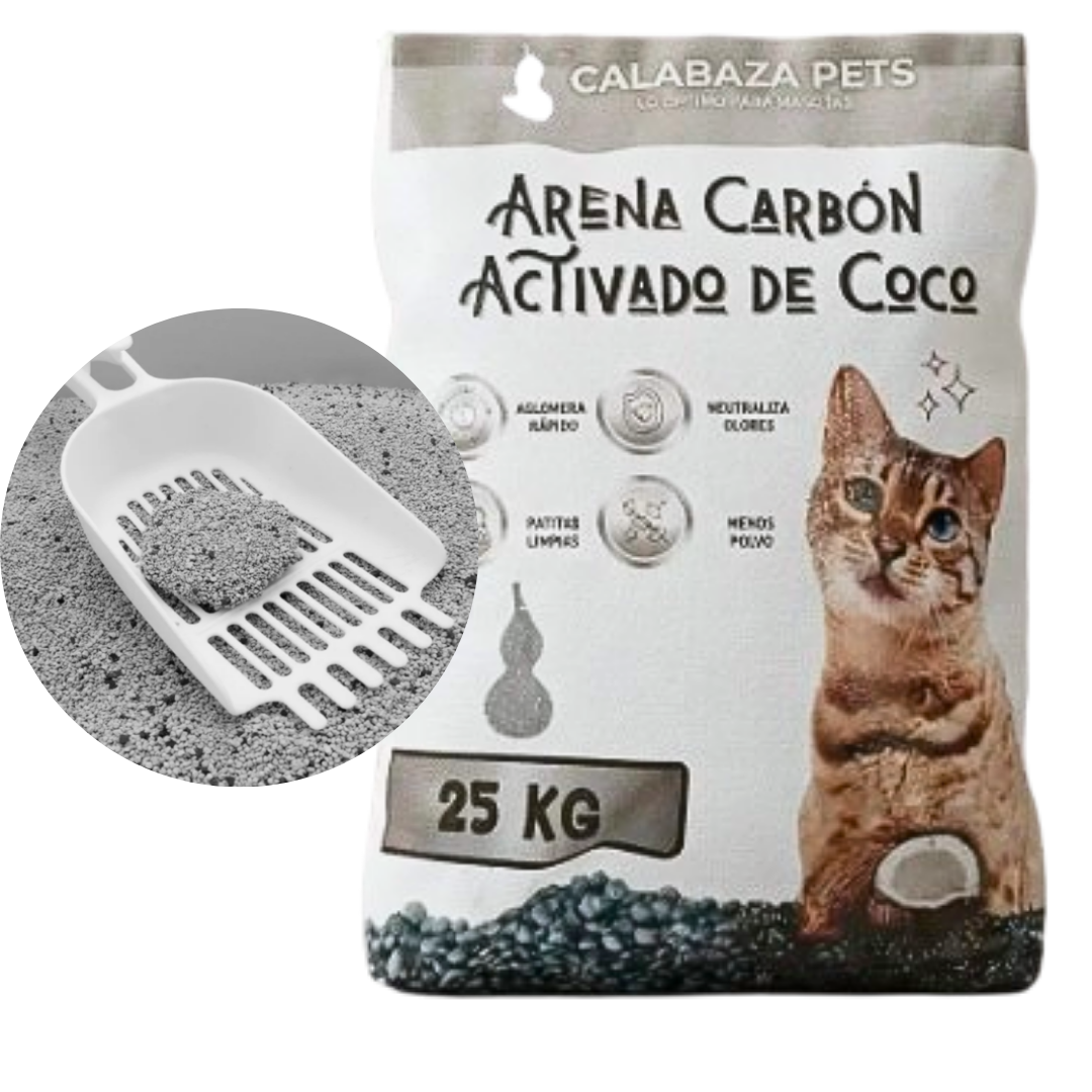 Arena para Gatos Calabaza Pets Carbón Activado de Coco x 25 kg