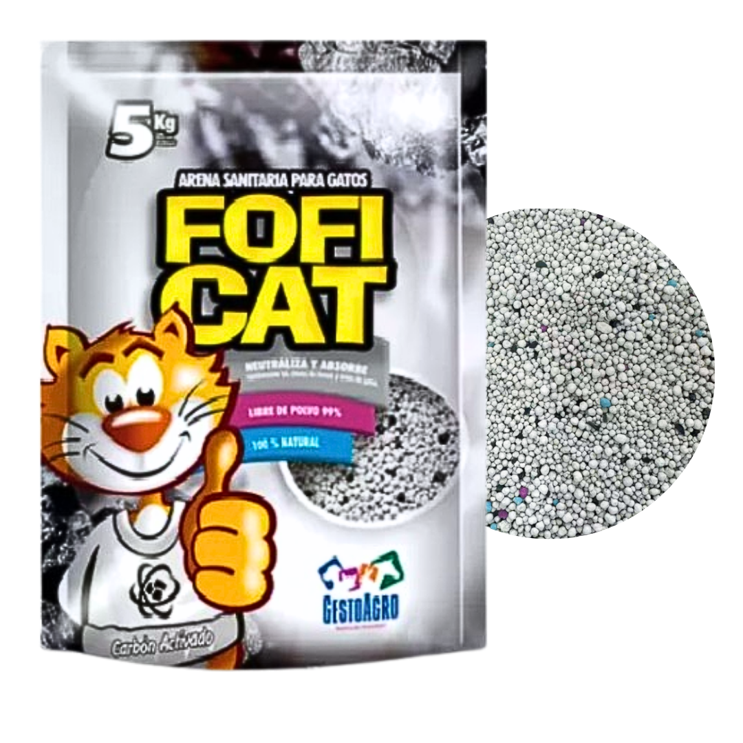 Arena para Gatos Fofi Cat Carbón Activado x 5 kg